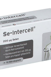 Intercell Pharma Se-Intercell selenium supplement box for reproductive health, containing 90 capsules of 200 µg selenium.